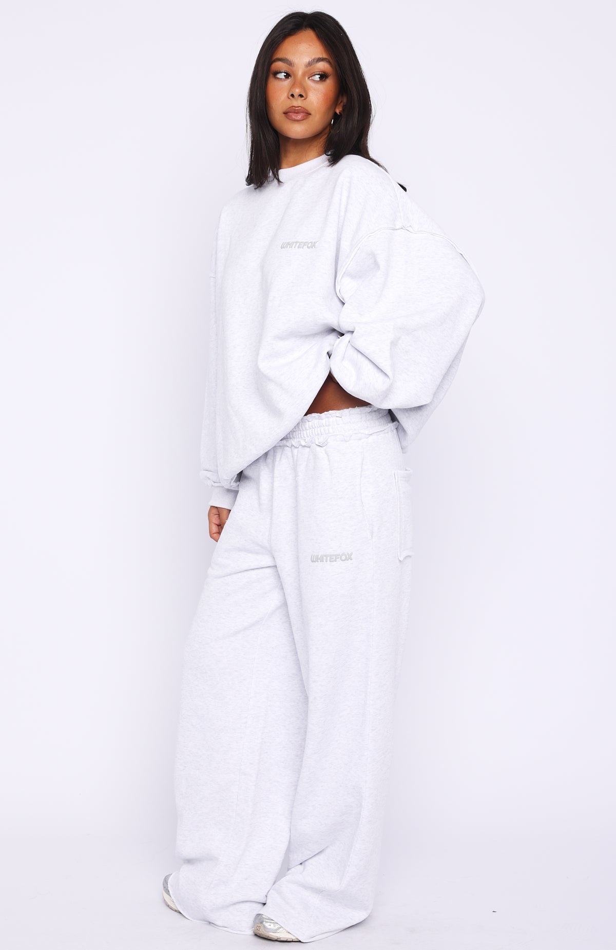 On My Own Terms Wide Leg Sweatpants Grey Marle