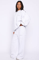 On My Own Terms Wide Leg Sweatpants Grey Marle