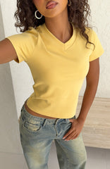 On The Hunt V Neck Top Honey
