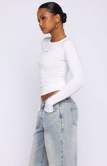 Only For Tonight Long Sleeve Top White