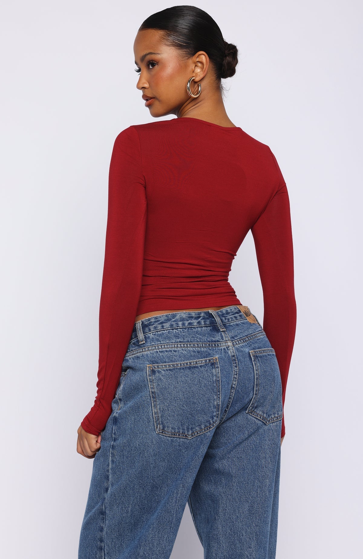 Only For Tonight Long Sleeve Top Wine