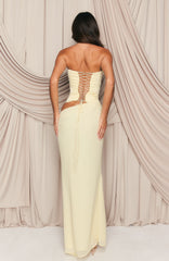 Peach Fizz Strapless Maxi Dress Lemon