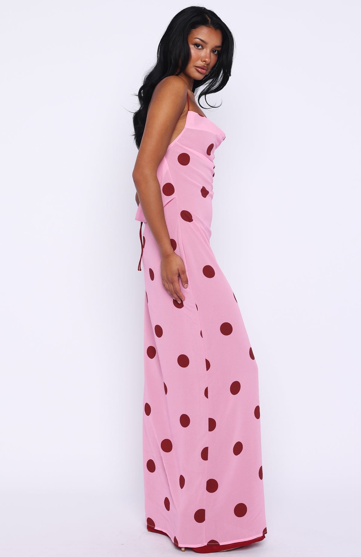 Peony Pop Maxi Dress Pink Polka Dot