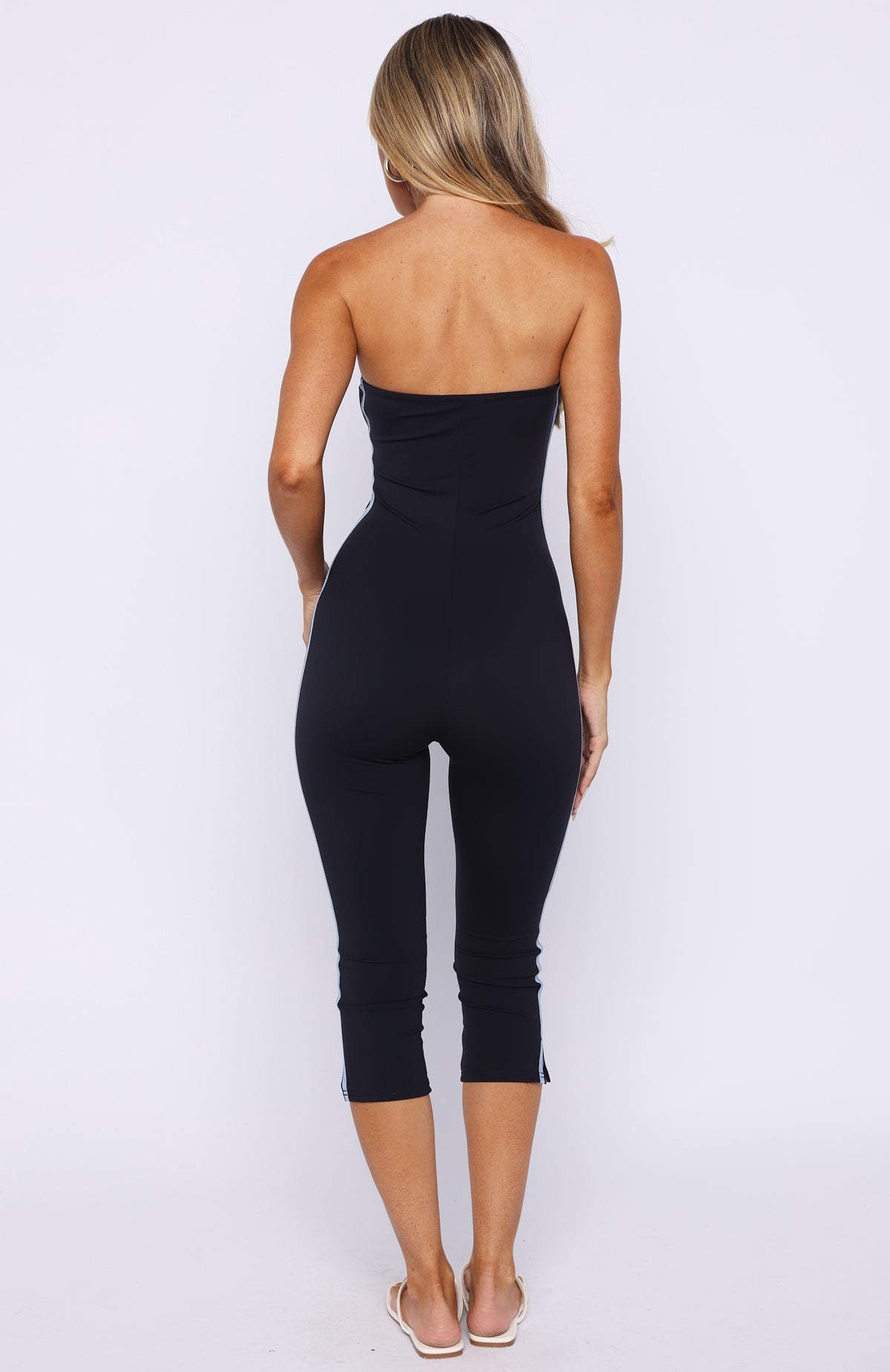 Pocket Rocket Capri Jumpsuit Navy/Blue Stripe