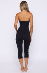 Pocket Rocket Capri Jumpsuit Navy/Blue Stripe