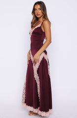 Powerful Pose Satin Maxi Dress Plum/Baby Pink