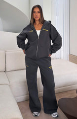 Proving Myself Wrong Wide Leg Sweatpants Charcoal