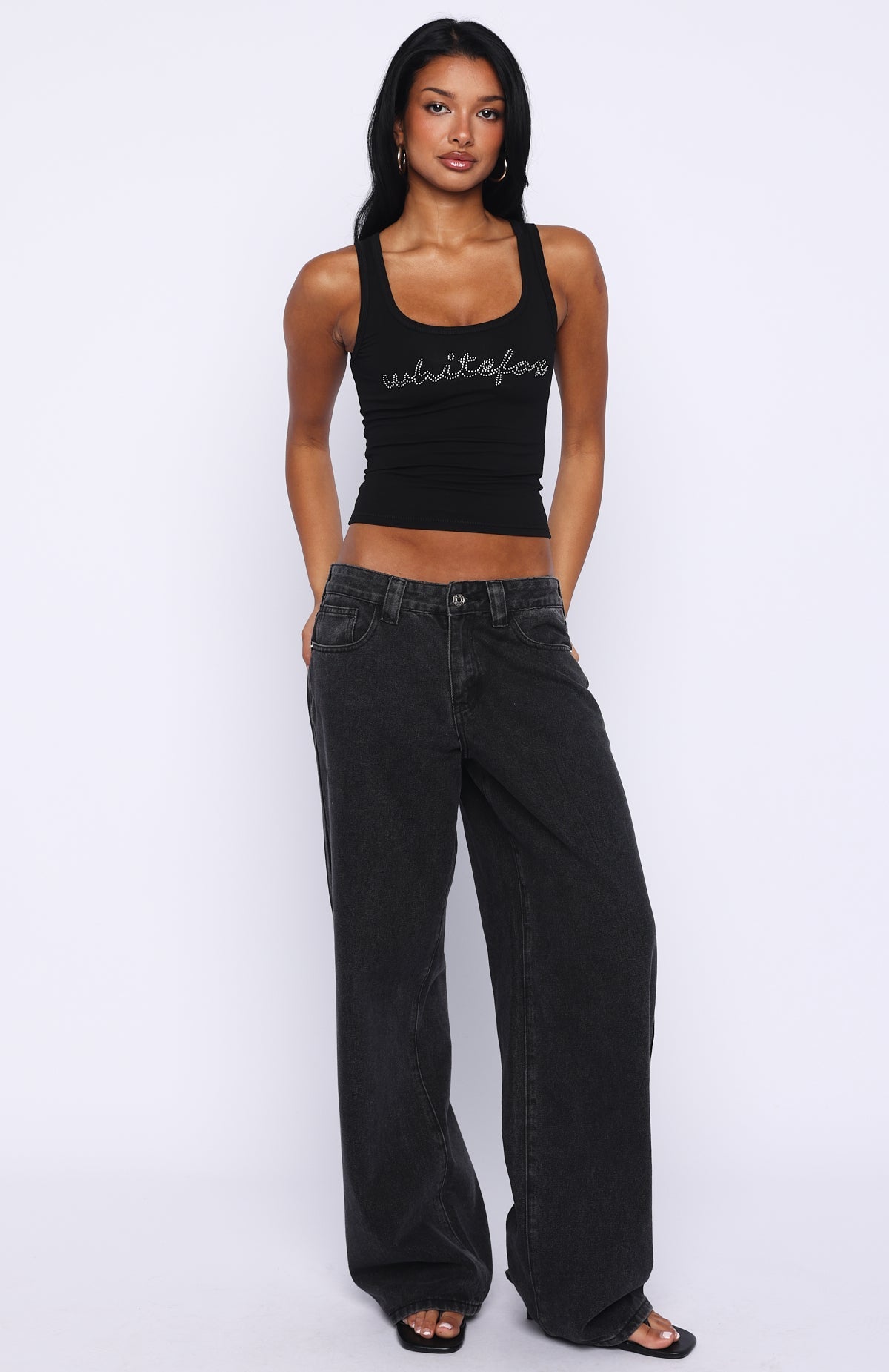 Radiant Beauty Studded Tank Top Black