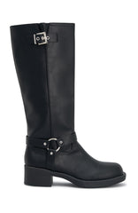 Rafferty Knee High Boots Black PU