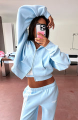 Release 15 Asalia Boxy Zip Front Hoodie Blue