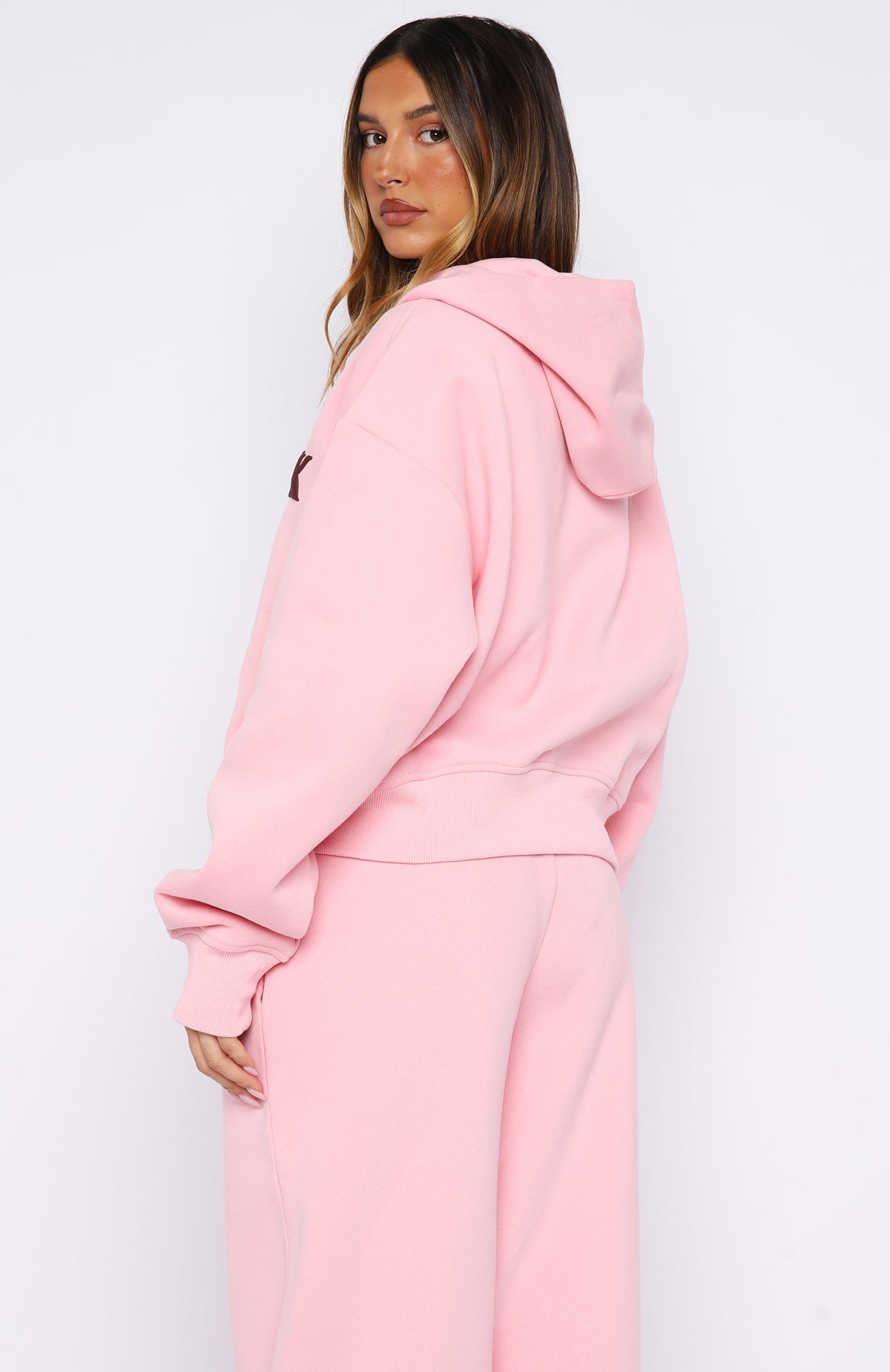 Release 15 Janie Boxy Zip Front Hoodie Pink