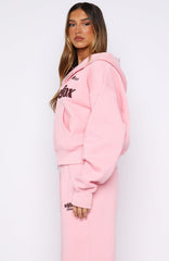 Release 15 Janie Boxy Zip Front Hoodie Pink