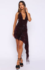 Rose Blush Mini Dress Burgundy