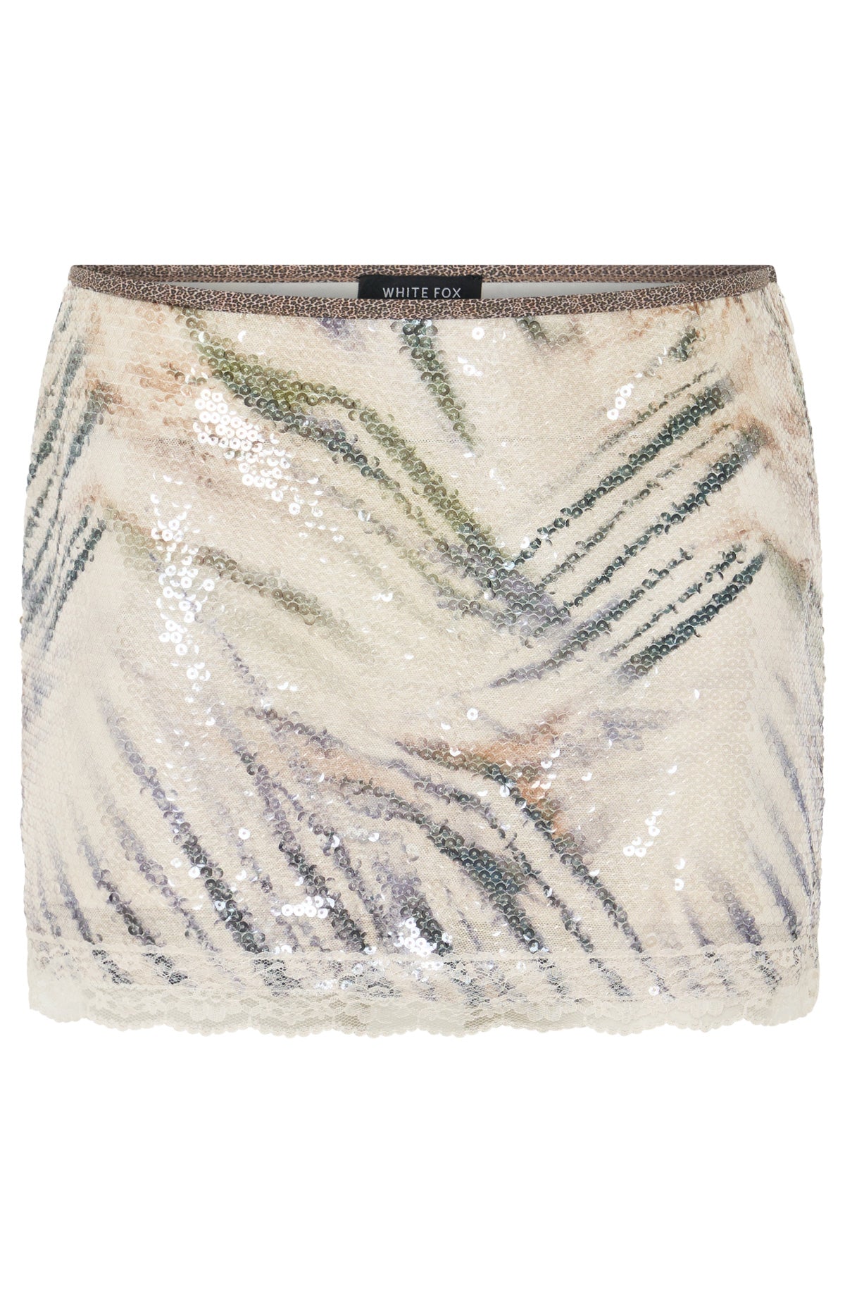 Salty Shores Sequin Mini Skirt Stonewash