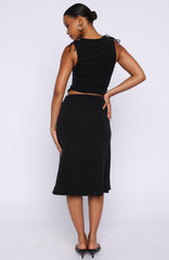 Save My Heart Midi Skirt Black
