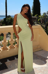 Selene Veil Maxi Dress Pistachio