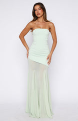 Sending My Best Strapless Maxi Dress Matcha