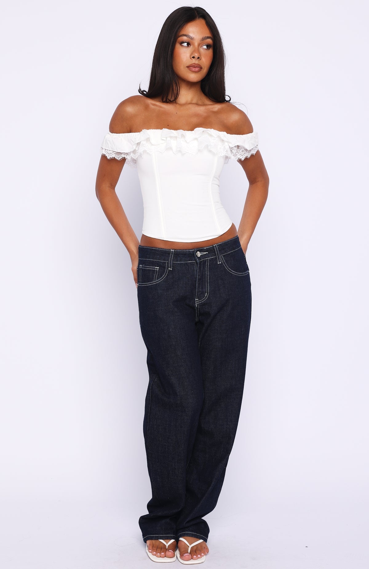 Shaking Things Up Strapless Bustier White