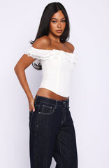Shaking Things Up Strapless Bustier White