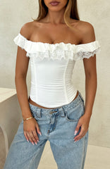 Shaking Things Up Strapless Bustier White