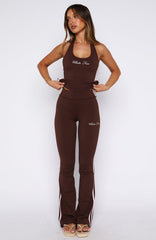 She Means Business Flare Pants Chocolate