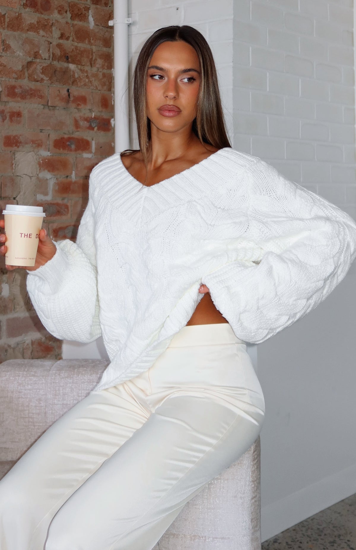 Showfern Knit Sweater Off White
