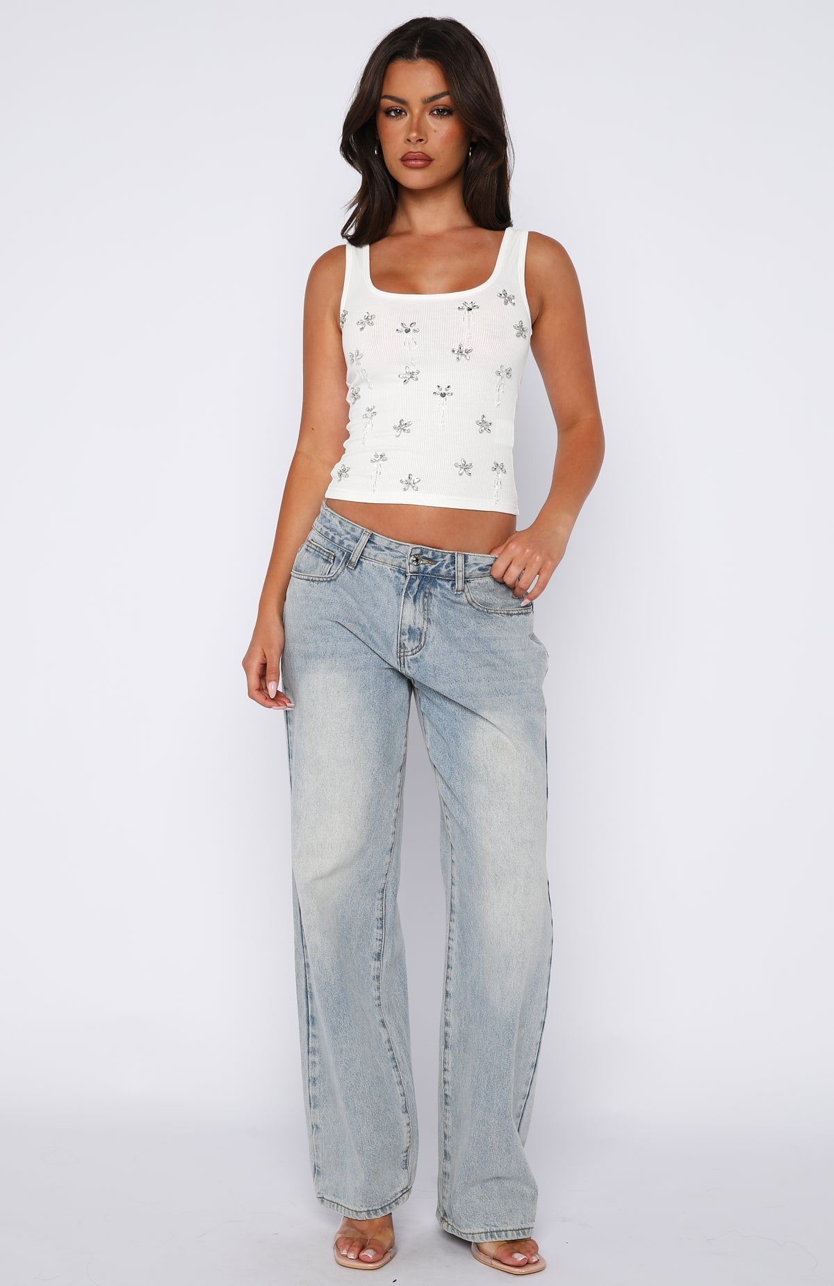 Sinful Embrace Rib Tank White