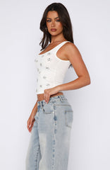 Sinful Embrace Rib Tank White
