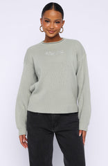 Snow Dreams Knit Sweater Sage