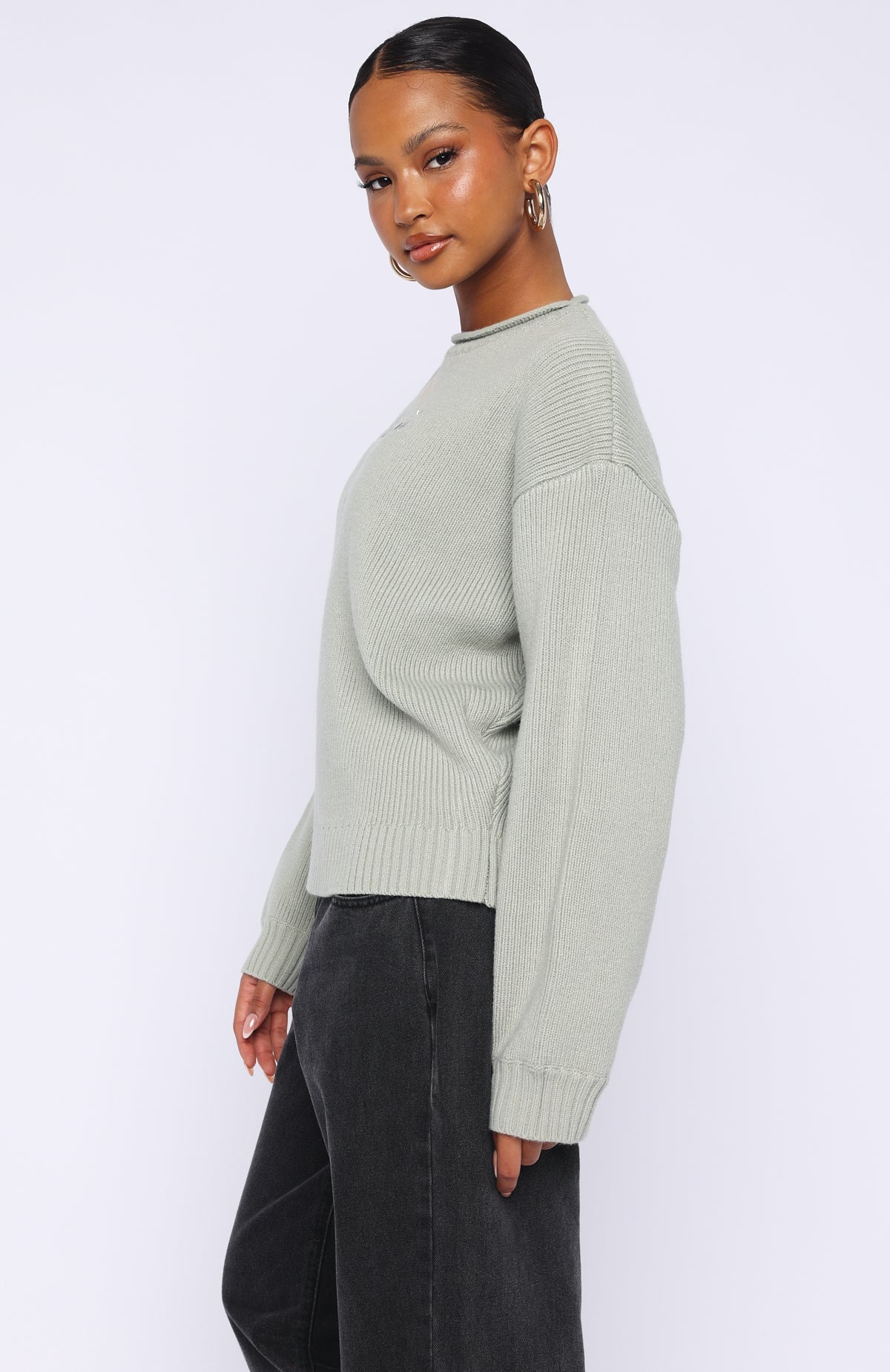 Snow Dreams Knit Sweater Sage