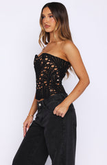 So Much To Say Strapless Bustier Black