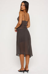 Soft Horizon Midi Skirt Charcoal