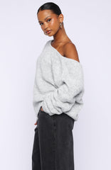 Softer Love Knit Sweater Grey Marle