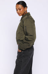 Something Forgotten Bomber Jacket Khaki