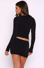 Speak Easy Long Sleeve Top Black