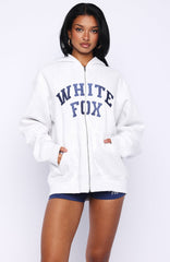 Starting Fresh Zip Front Hoodie Grey Marle