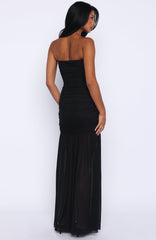 Stop The Show Strapless Maxi Dress Black