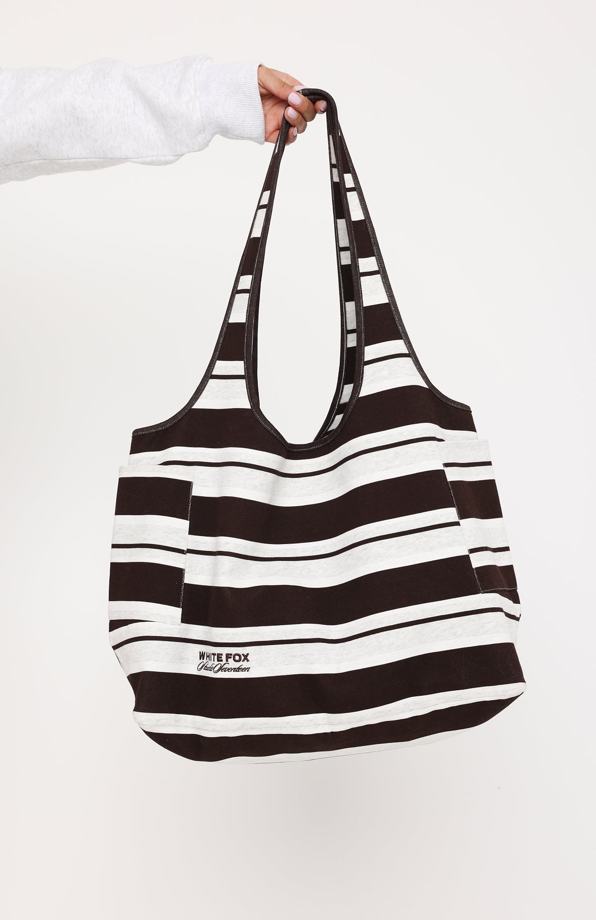 Studio 17 Jules Shoulder Bag Grey Marle Stripe