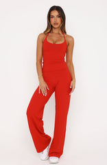 Studio 17 Lila Wide Leg Pants Red