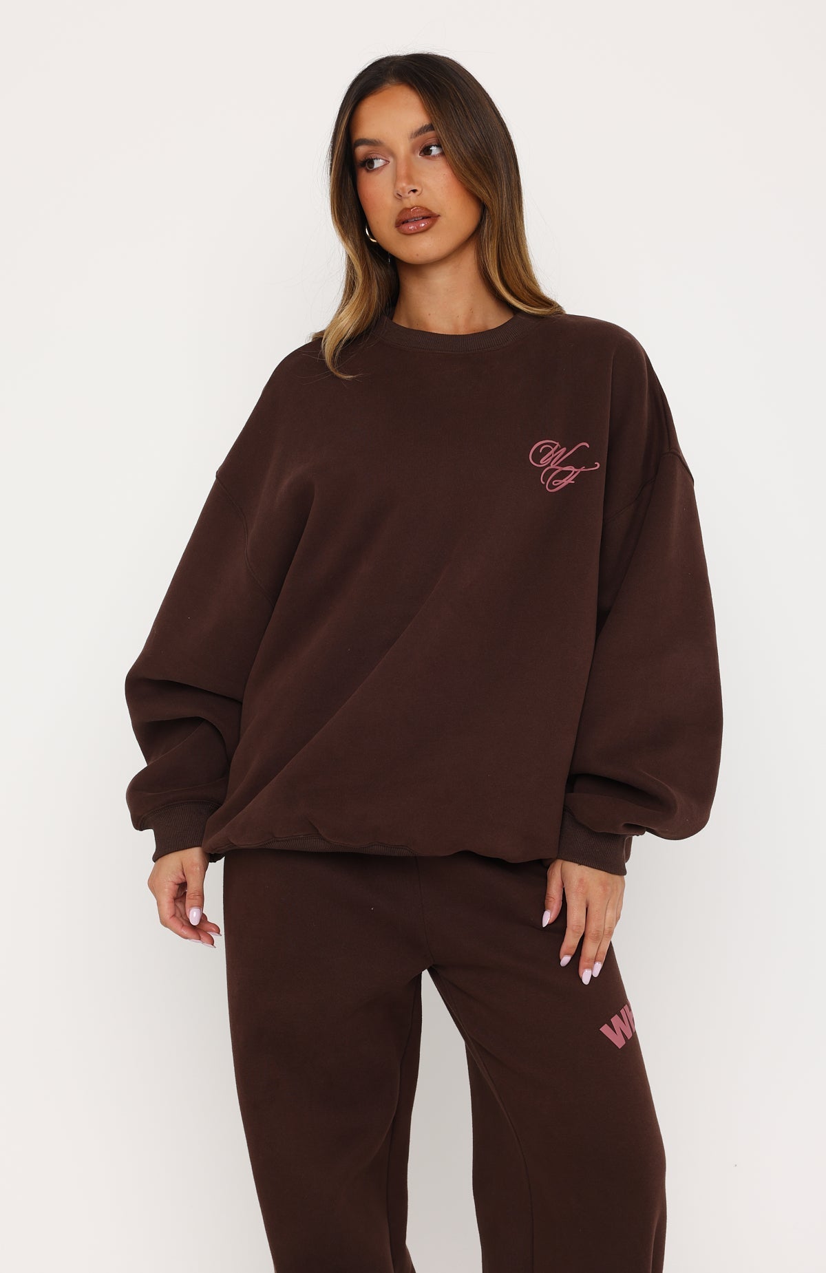 Studio 17 Raven Oversized Drop Shoulder Sweater Chocolate