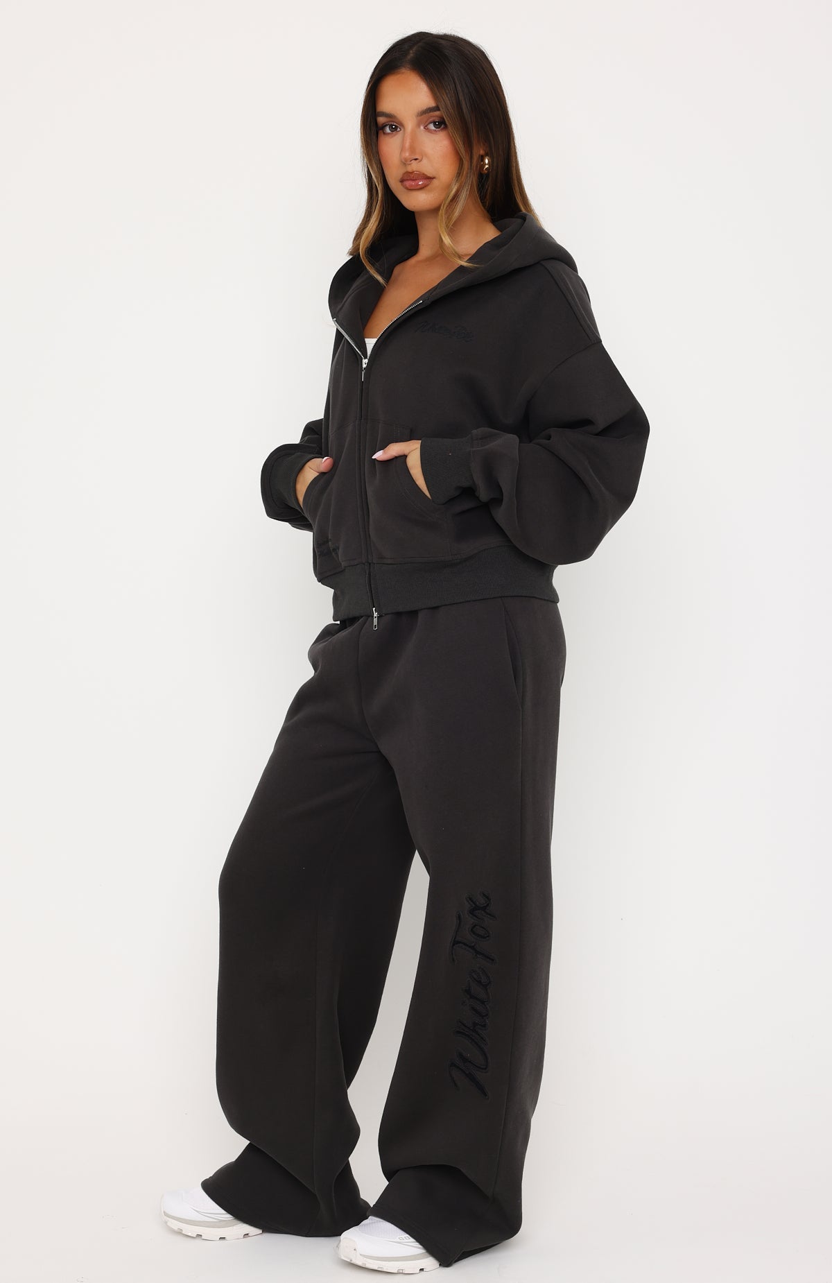 Studio 17 Willa Wide Leg Sweatpants Charcoal