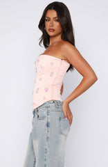 Summer Love Strapless Bustier Baby Pink