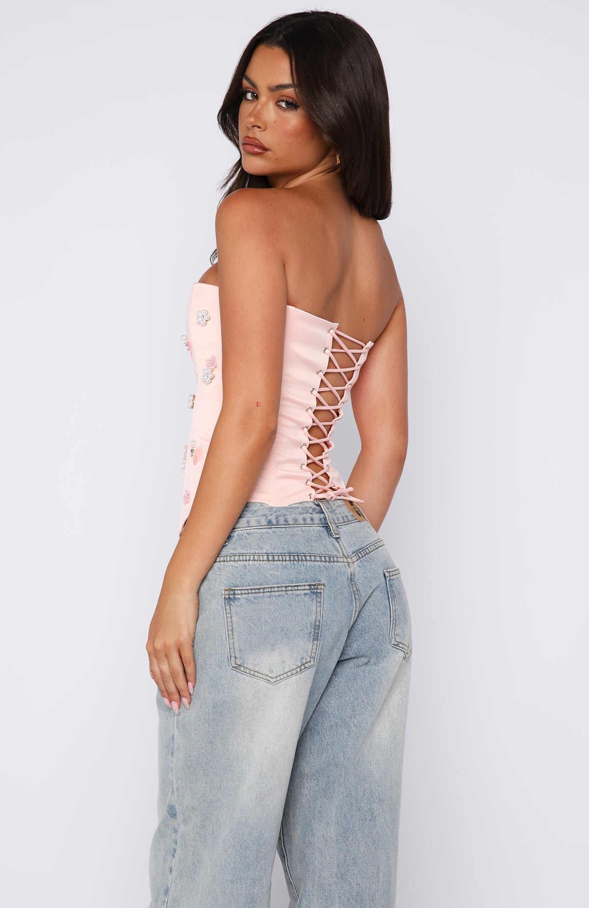 Summer Love Strapless Bustier Baby Pink