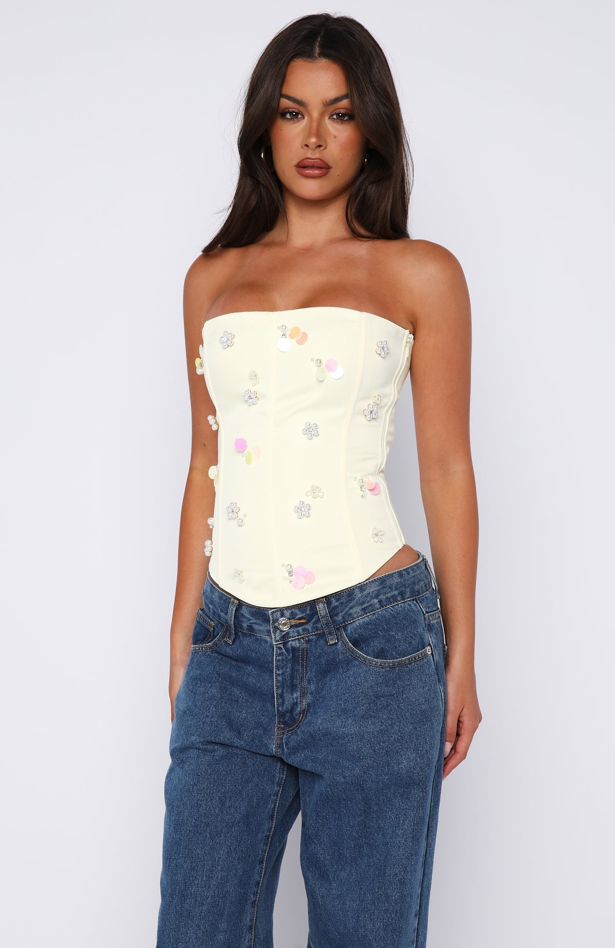 Summer Love Strapless Bustier Lemon