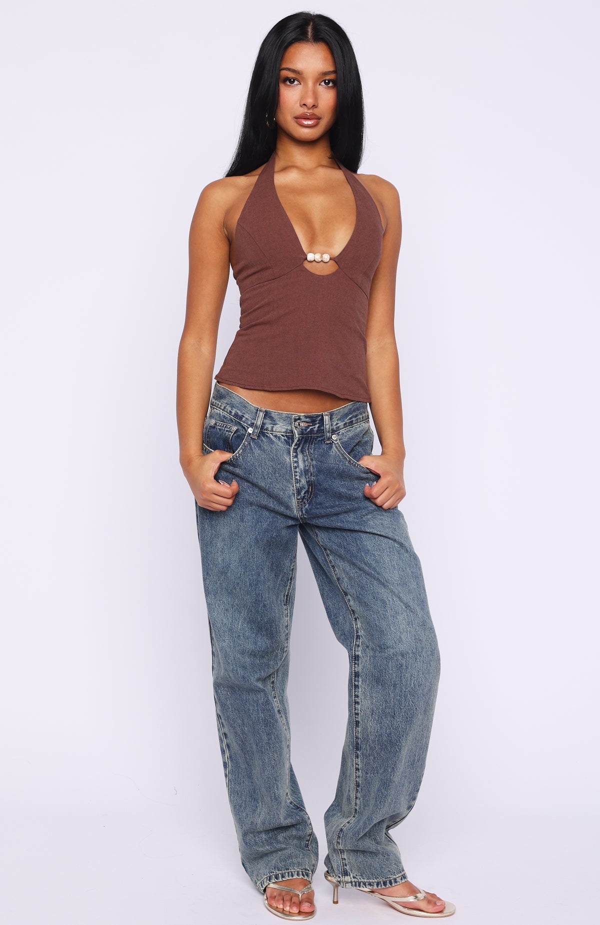 Sweet All Over Halter Top Chocolate