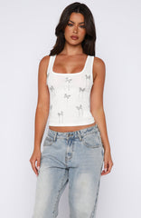 Sweet Angel Rib Tank White