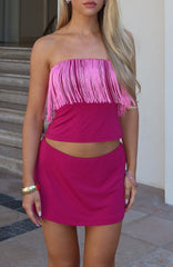 Tassel And Twirl Mini Skirt Dragonfruit