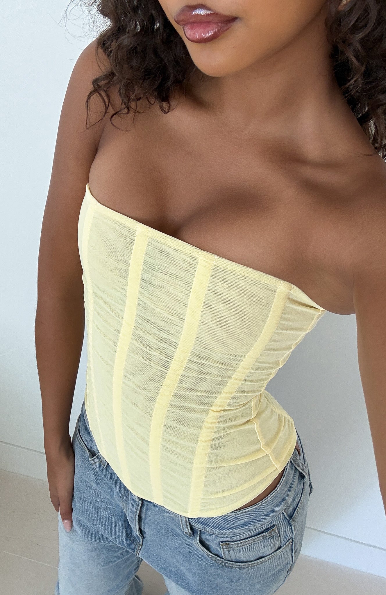 Tell Me A Secret Strapless Bustier Lemon