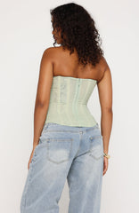 Tell Me A Secret Strapless Bustier Mint