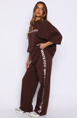 Tender Hearts Track Pants Chocolate